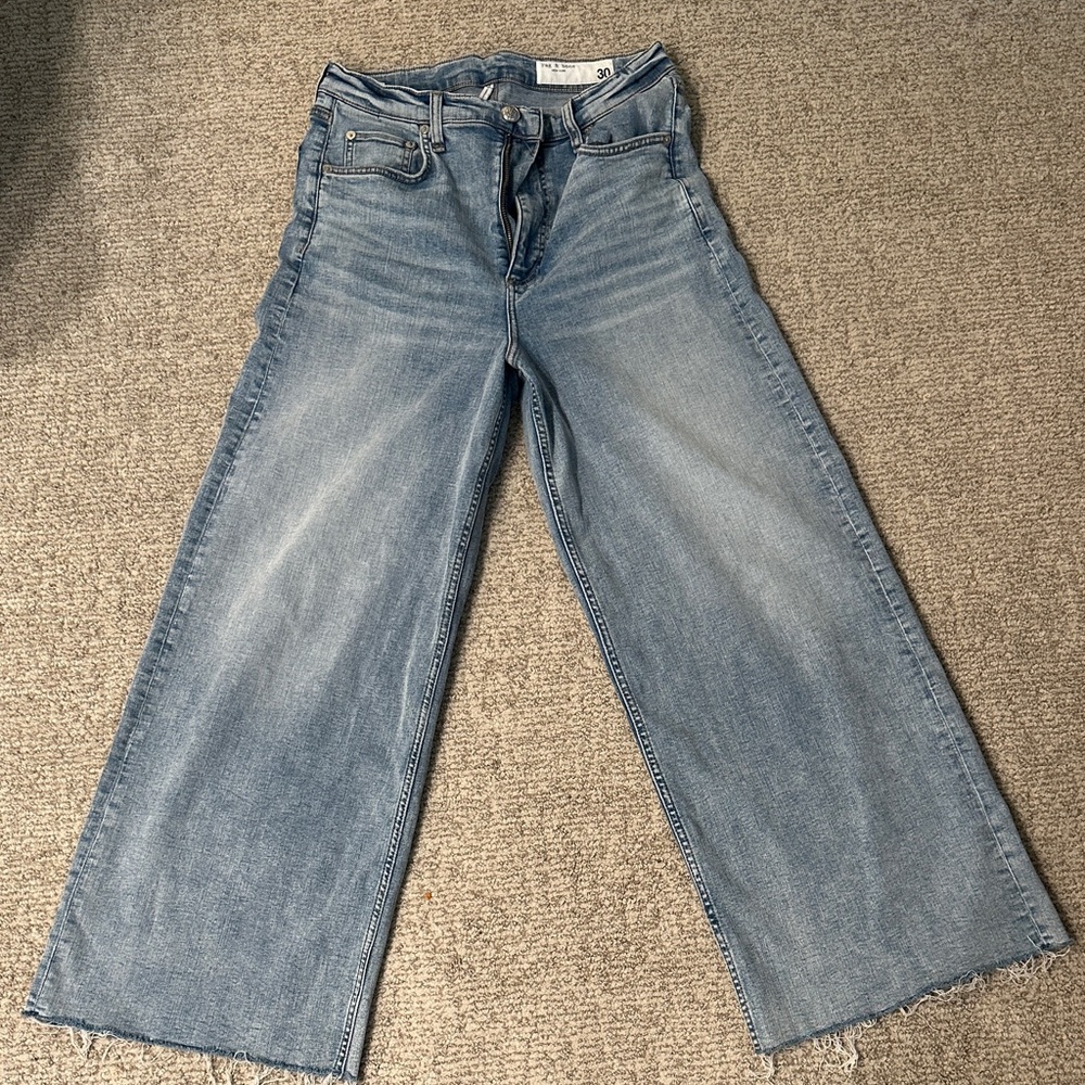 rag & bone featherweight high-rise, wide leg Jeans